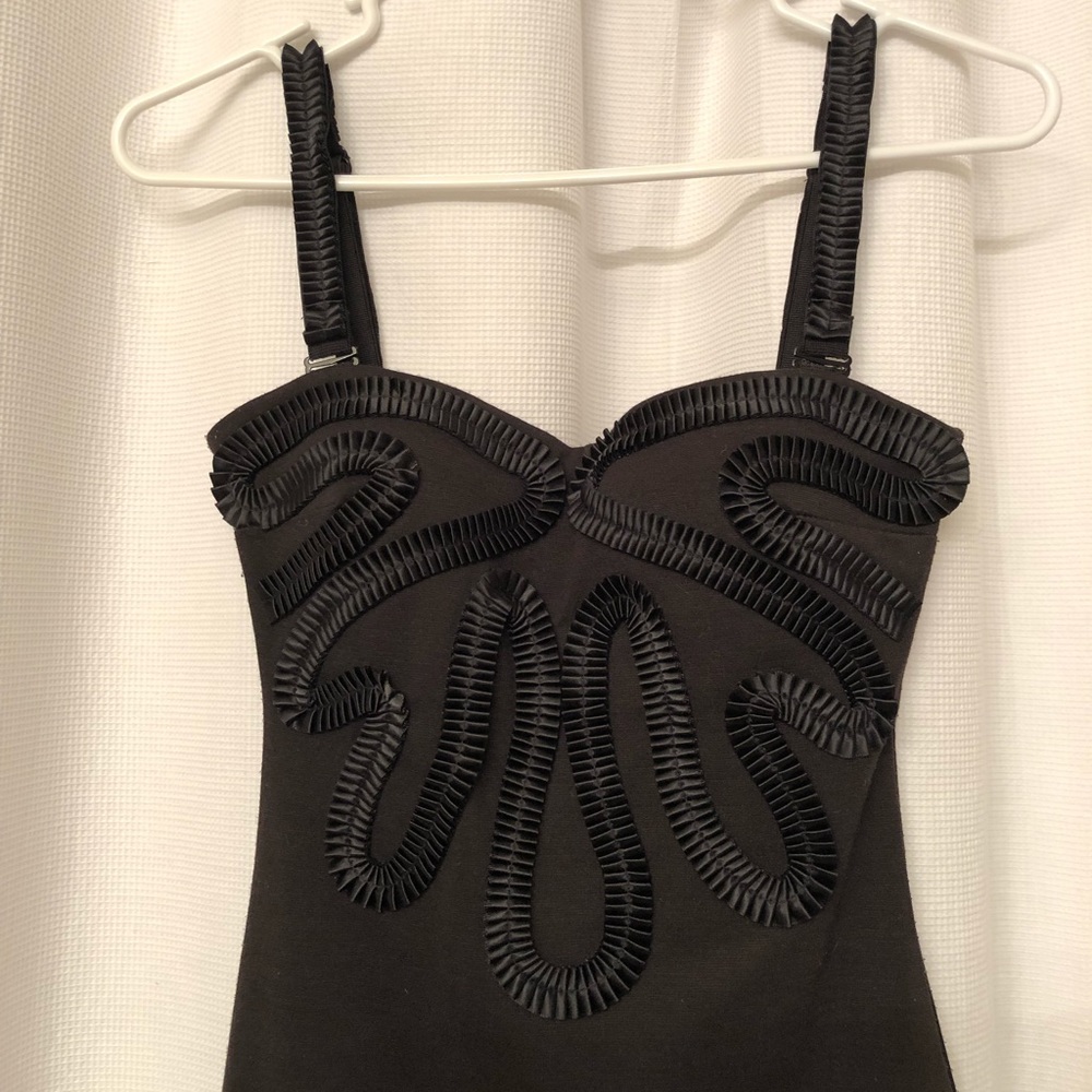 Black midi dress gorgeous detail removable straps